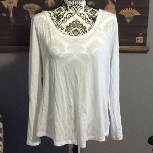 J. Jill Whisper Scoop Neck Cotton Tee Large